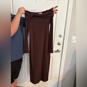 Target Brown Off-Shoulder Dress